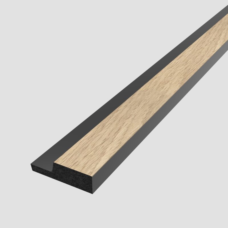 SplashPro Left Hand Trim (Narrow Slat) - Natural Oak