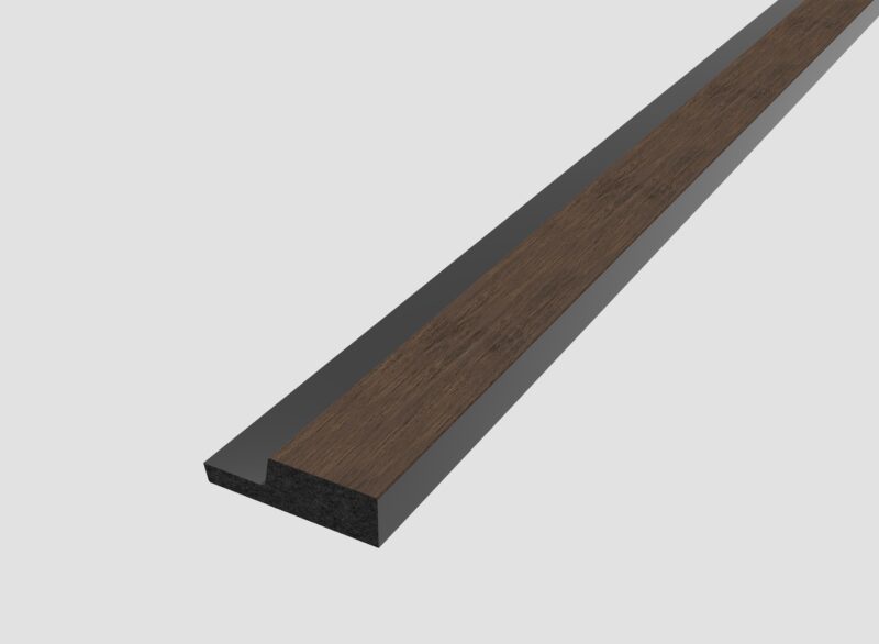 SplashPro Left Hand Trim (Narrow Slat) - Smoked Oak