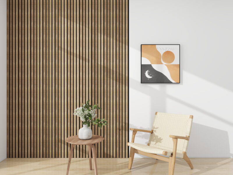SplashPro Left Hand Trim (Narrow Slat) - Natural Oak - Image 5