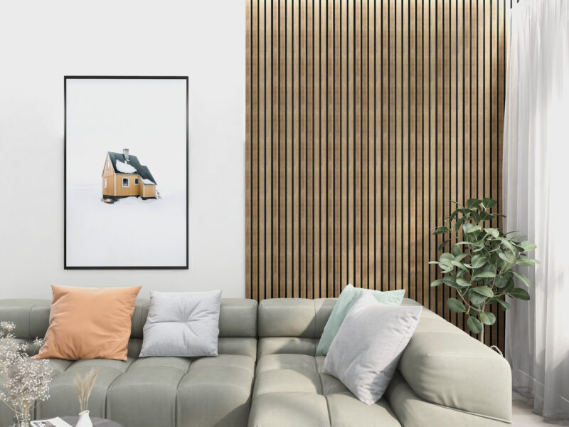SplashPro Left Hand Trim (Narrow Slat) - Natural Oak - Image 6