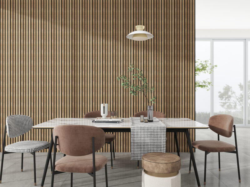 SplashPro Left Hand Trim (Narrow Slat) - Natural Oak - Image 7