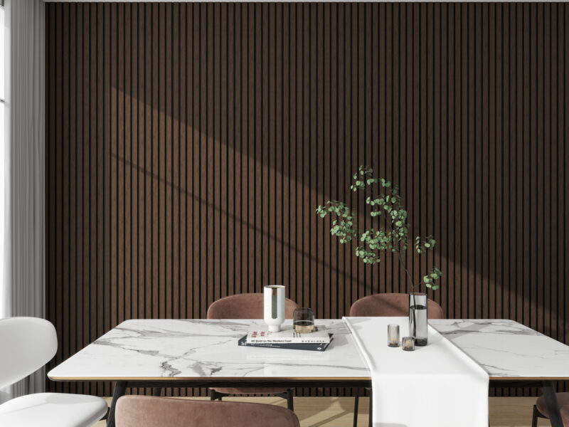 SplashPro Left Hand Trim (Narrow Slat) - Smoked Oak - Image 6