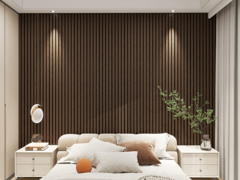 SplashPro Left Hand Trim (Narrow Slat) - Smoked Oak - Image 5
