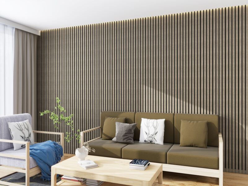 SplashPro Left Hand Trim (Narrow Slat) - Washed Oak - Image 6