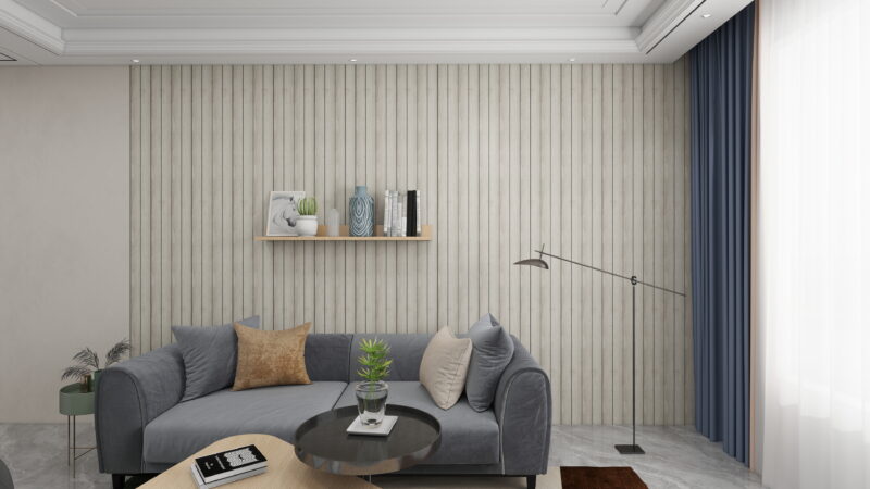 SplashPro Waterproof Panel (Wide Slat) - Washed Oak - Image 9