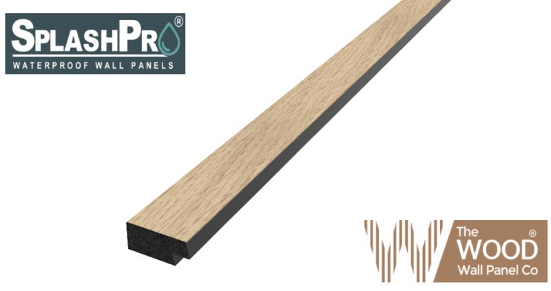 SplashPro Right Hand Trim (Narrow Slat) - Natural Oak - Image 2