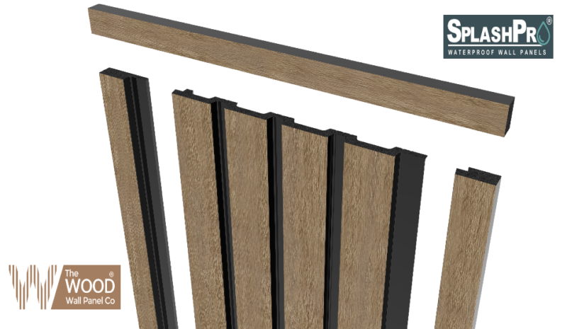 SplashPro Right Hand Trim (Narrow Slat) - Natural Oak - Image 3
