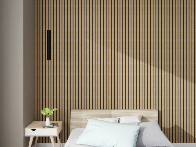 SplashPro Left Hand Trim (Narrow Slat) - Natural Oak - Image 8