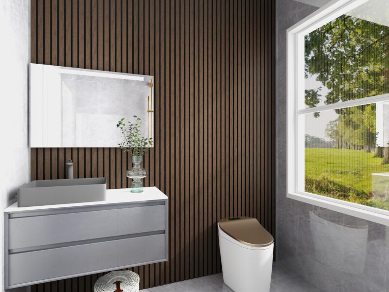 SplashPro Top/Bottom Trim (Narrow Slat) - Smoked Oak - Image 6