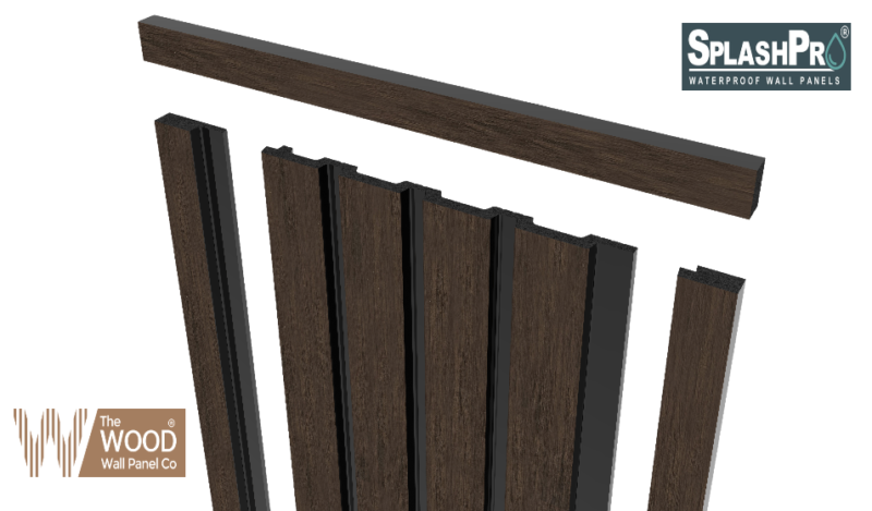 SplashPro Top/Bottom Trim (Narrow Slat) - Smoked Oak - Image 3
