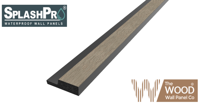 SplashPro Left Hand Trim (Narrow Slat) - Washed Oak - Image 2