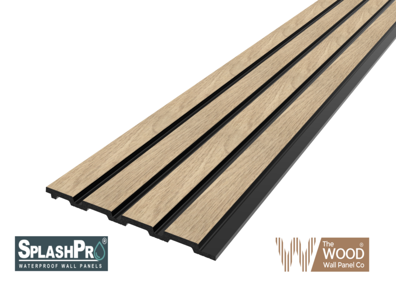 SplashPro Right Hand Trim (Narrow Slat) - Natural Oak - Image 4