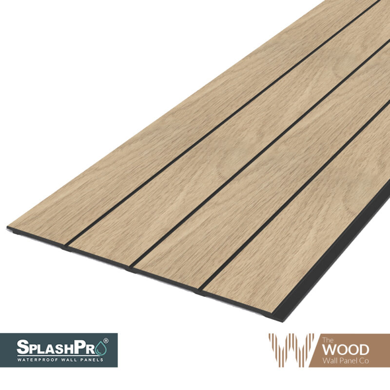 SplashPro Waterproof Panel (Wide Slat) - Natural Oak