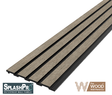 SplashPro Waterproof Panel (Narrow Slat) - Washed Oak