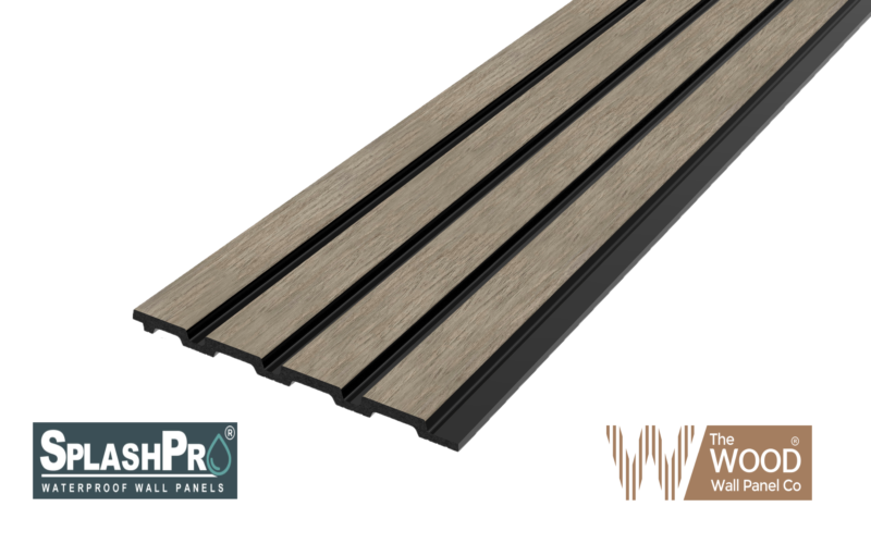 SplashPro Left Hand Trim (Narrow Slat) - Washed Oak - Image 4