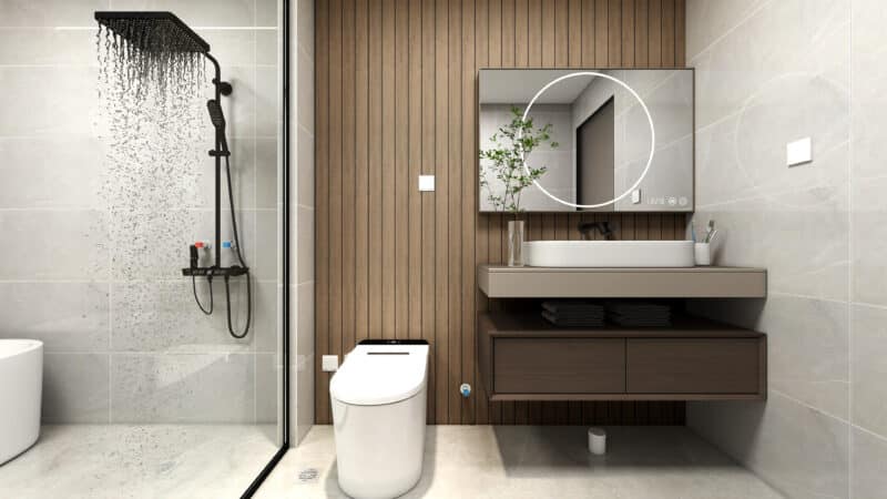 SplashPro Left Hand Trim (Wide Slat) - Smoked Oak - Image 6