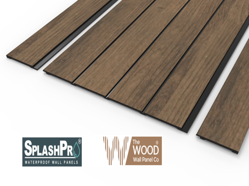 SplashPro Left Hand Trim (Wide Slat) - Smoked Oak - Image 3