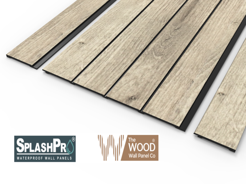 SplashPro Left Hand Trim (Wide Slat) - Washed Oak - Image 3