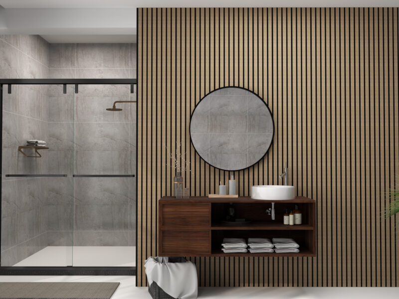 SplashPro Waterproof Panel (Narrow Slat) - Natural Oak - Image 3