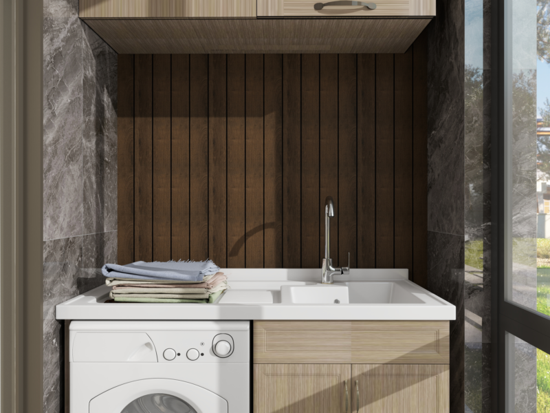 SplashPro Waterproof Panel (Wide Slat) - Smoked Oak - Image 3