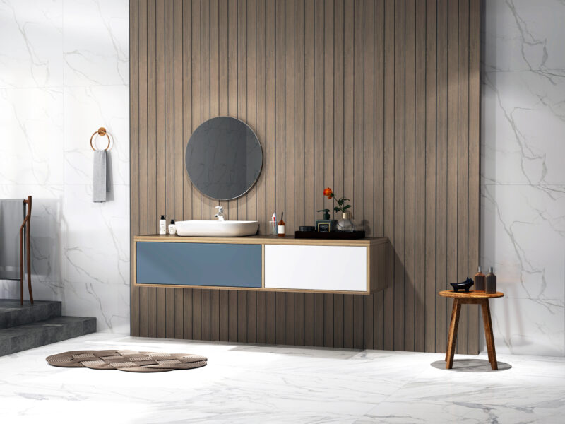SplashPro Waterproof Panel (Wide Slat) - Smoked Oak - Image 6