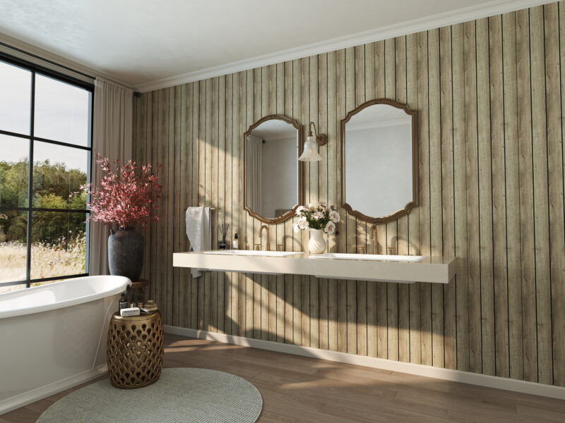 SplashPro Waterproof Panel (Wide Slat) - Washed Oak - Image 7