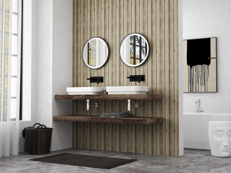 SplashPro Waterproof Panel (Wide Slat) - Washed Oak - Image 8