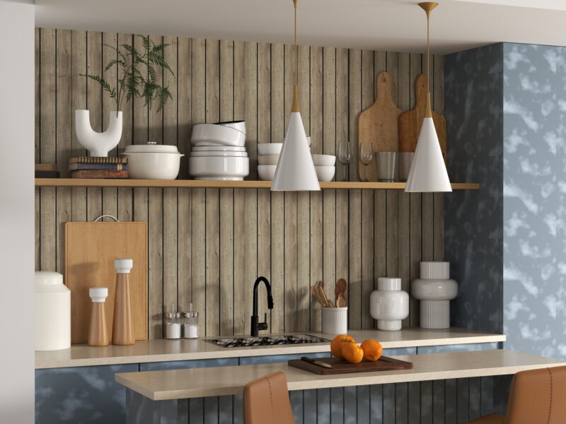 SplashPro Waterproof Panel (Wide Slat) - Washed Oak - Image 4