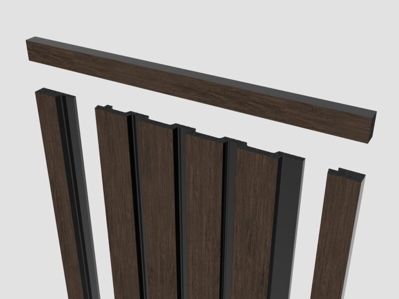 SplashPro Right Hand Trim (Narrow Slat) - Smoked Oak - Image 3