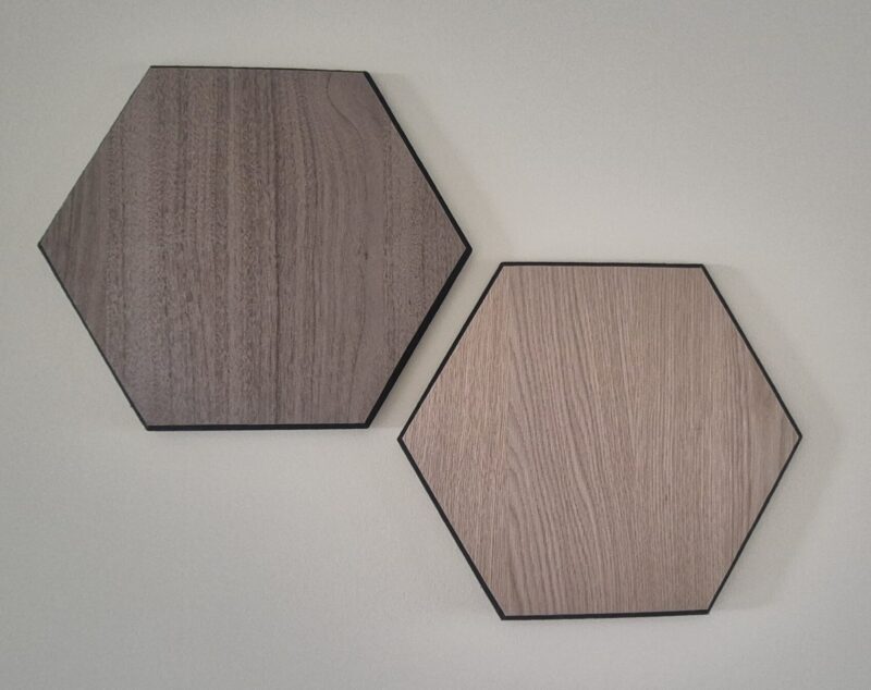 Peel-and-Stick Hexagon Panel - Natural Wood Veneer on PET Felt
