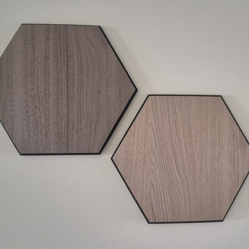 Peel-and-Stick Hexagon Panel - Natural Wood Veneer on PET Felt