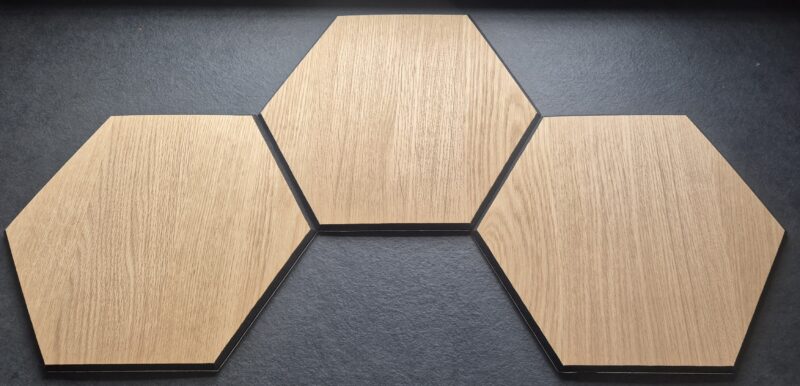 Peel-and-Stick Hexagon Panel - Natural Wood Veneer on PET Felt - Image 12
