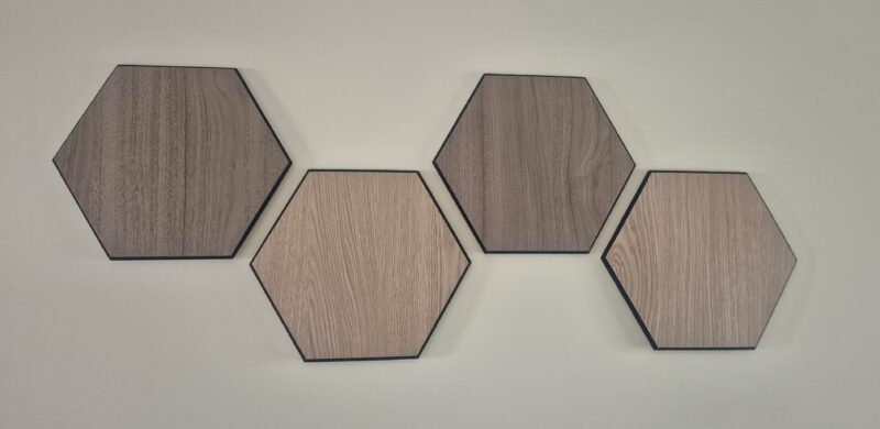 Peel-and-Stick Hexagon Panel - Natural Wood Veneer on PET Felt - Image 9