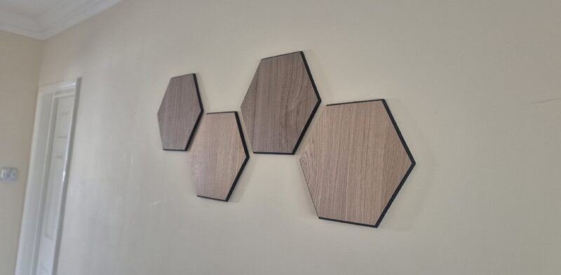 Peel-and-Stick Hexagon Panel - Natural Wood Veneer on PET Felt - Image 10