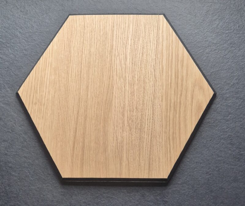 Peel-and-Stick Hexagon Panel - Natural Wood Veneer on PET Felt - Image 2