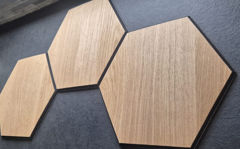Peel-and-Stick Hexagon Panel - Natural Wood Veneer on PET Felt - Image 11