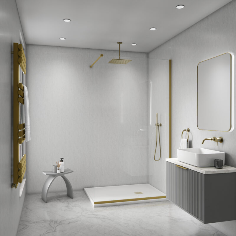 Mural Maxi Gloss Waterproof Panel - Fusion Light Grey