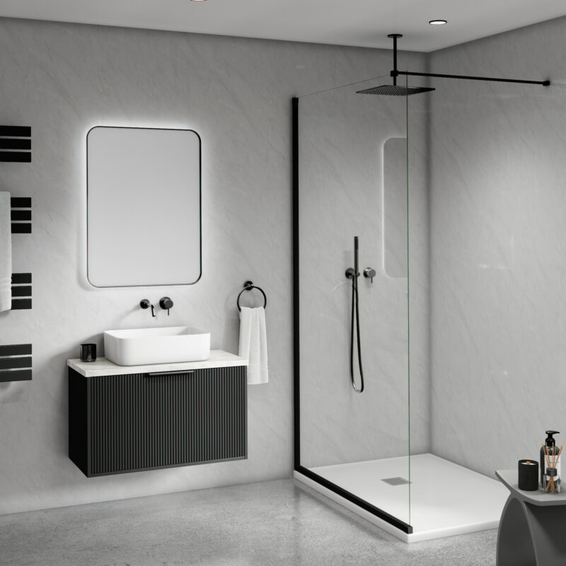 Mural Maxi Gloss Waterproof Panel - Grey Marble