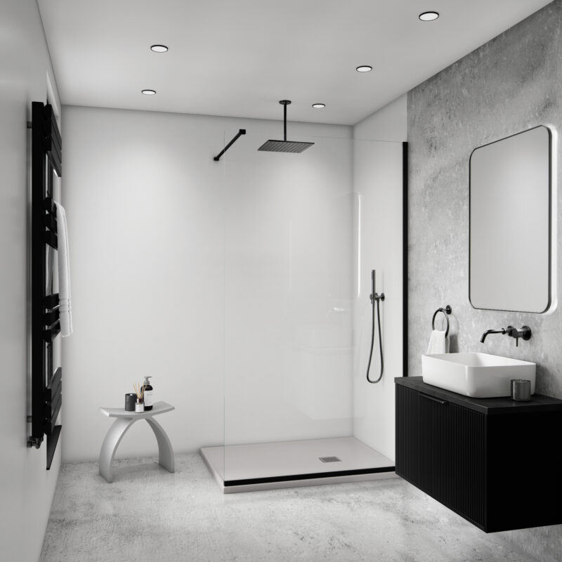 Mural Maxi Gloss Waterproof Panel - White Gloss