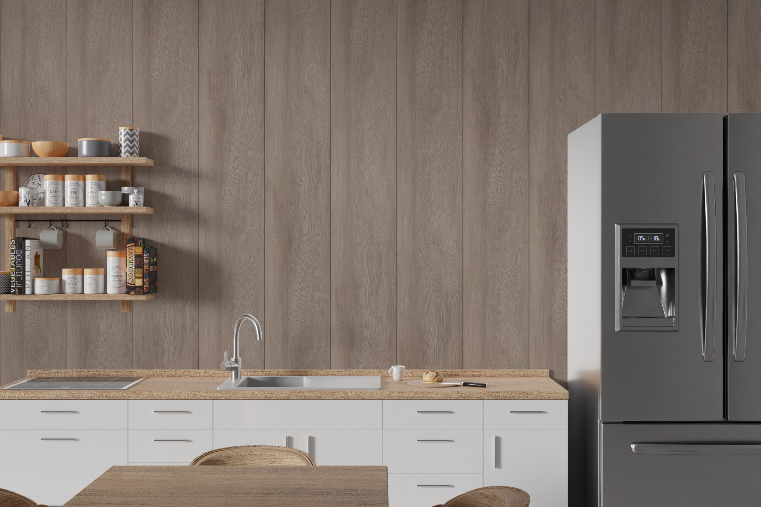 Mural Wood Grain Effect Interior Decorative Waterproof Panel - Image 5