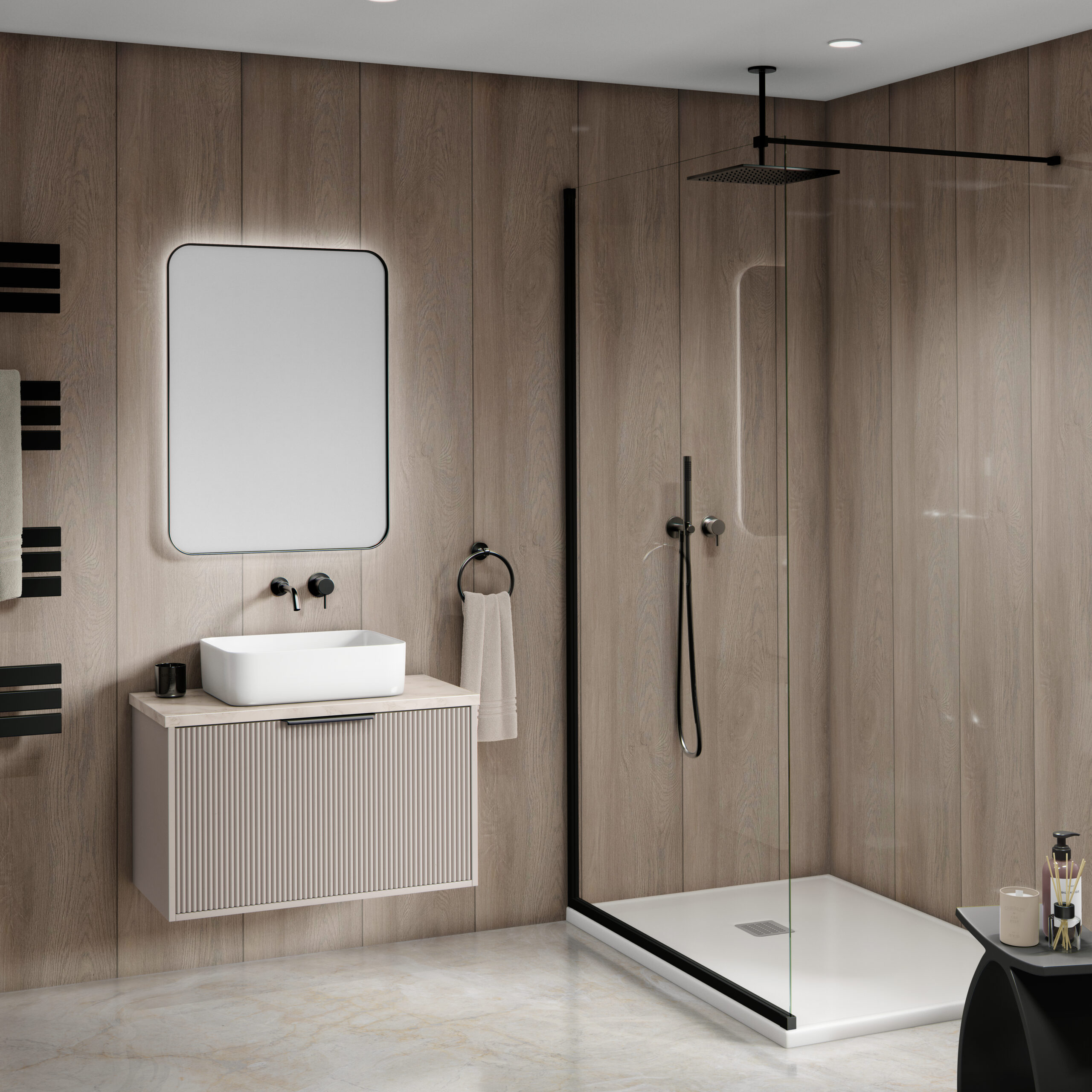 Mural Wood Grain Effect Interior Decorative Waterproof Panel - Image 2