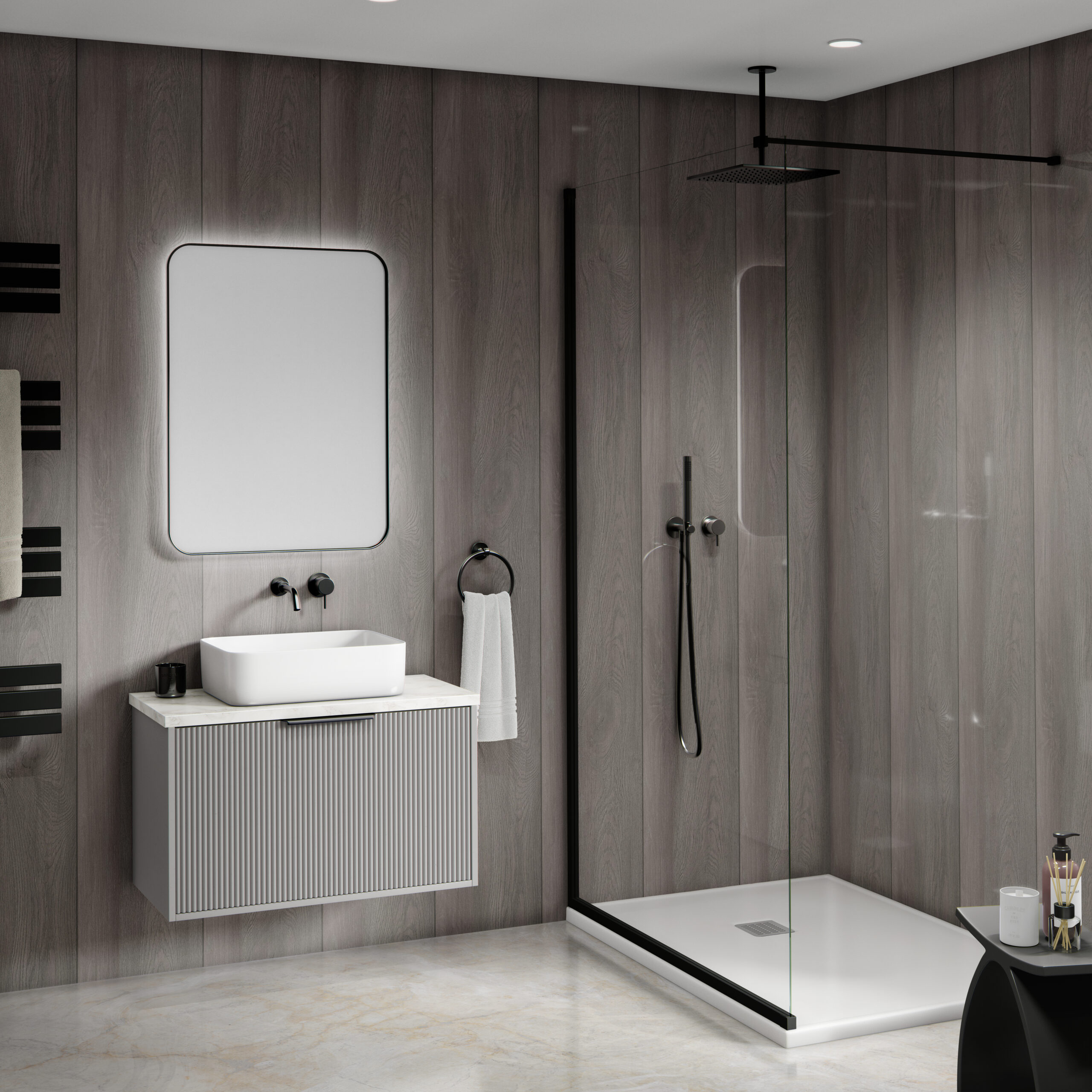 Mural Wood Grain Carbon