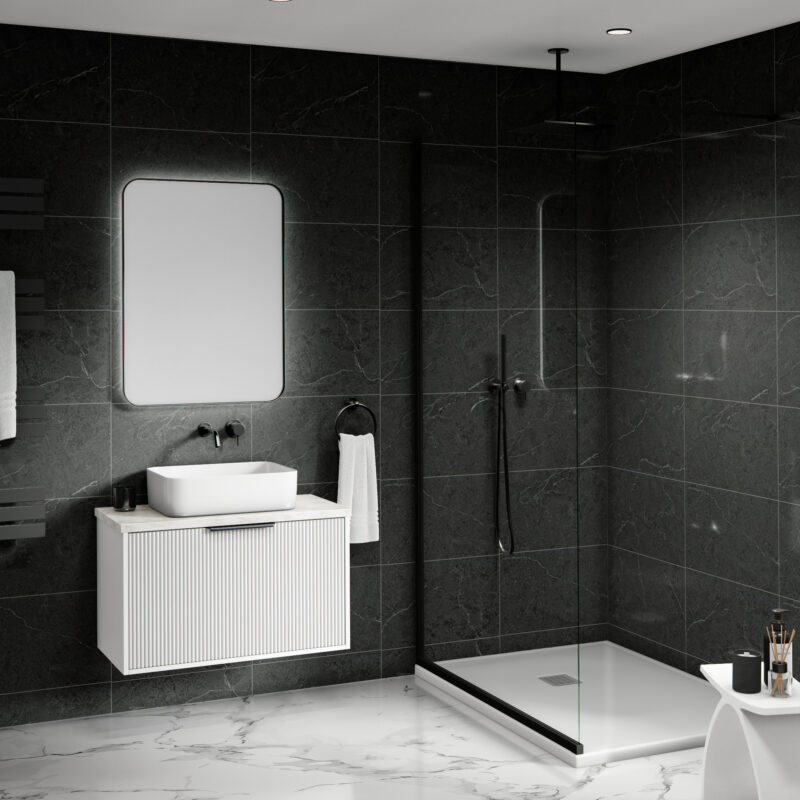Mural Ultimo Tile Effect Wall Panel - Black Marble