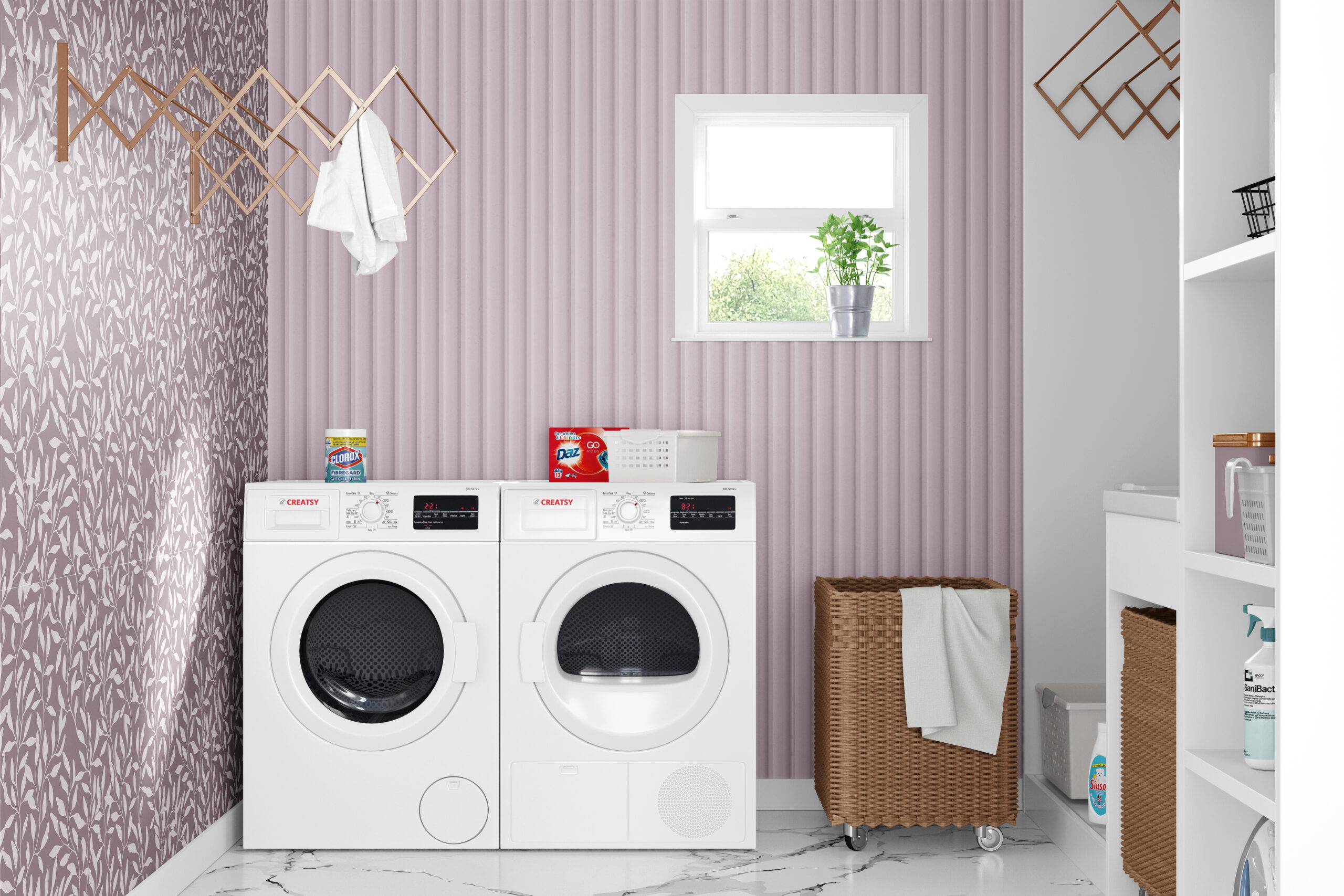 Mural Vari-Wave Wall Panel - Baby Pink